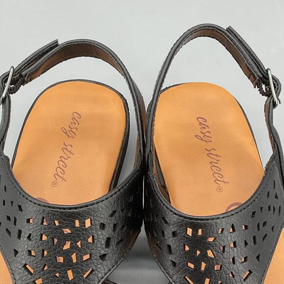 NEW Easy Street Women’s Bolt Slingback Cutout Sandals Black Size 6.5N - Picture 6 of 10